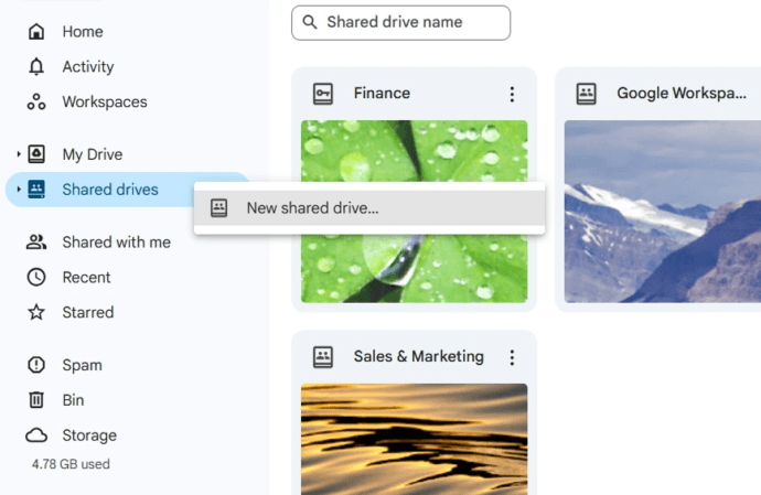 Google Workspace Shared Drives for cloud document collaboration