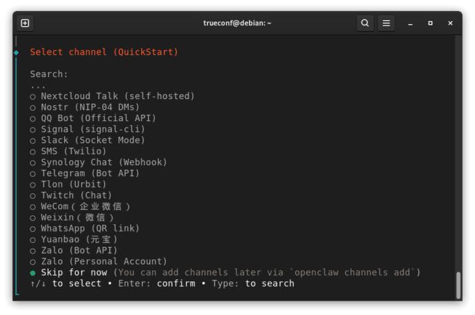How to use TrueСonf bots with the OpenClaw AI agent 16