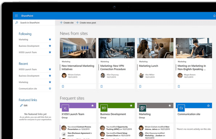 Microsoft SharePoint for enterprise document sharing and content management